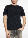 diesel - T-shirt in cotone con motivo nero e grigio - 2