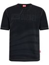 diesel - T-shirt in cotone con motivo nero e grigio