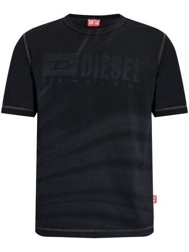 DIESEL - T-shirt in cotone con motivo nero e grigio