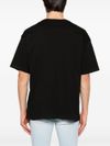 diesel - Black cotton t-shirt with small logo print - 1