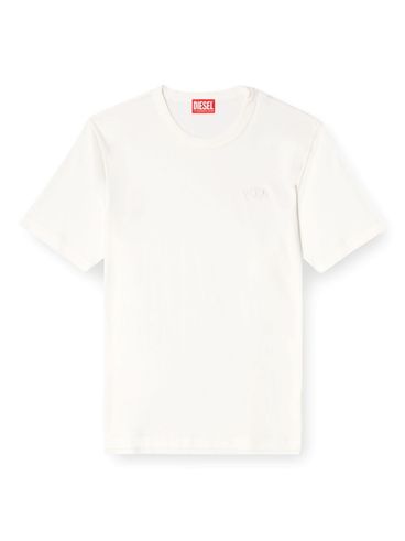 DIESEL - White t-shirt with embroidered oval logo