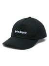 palm angels - Cappello baseball nero con stampa logo bianco