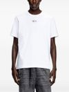 diesel - White cotton t-shirt with logo plaque - 1