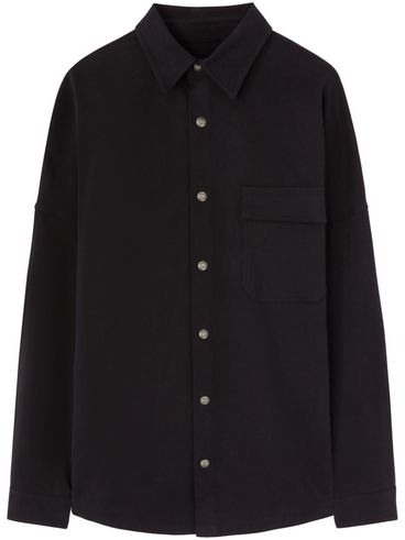 PALM ANGELS - Black cotton shirt with front pocket