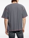 diesel - T-shirt in cotone grigio con stampa logo nero - 3