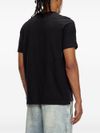 diesel - Black cotton t-shirt with logo plaque - 1