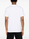 off-white - White cotton T-shirt with black front printed logo - 2