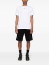 off-white - White cotton T-shirt with black front printed logo - 4