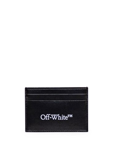 OFF-WHITE - Portacarte in pelle nera con logo bianco