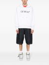 off-white - Felpa in cotone bianco con cappuccio - 4