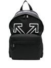 off-white - Black backpack with white print