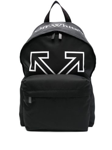 OFF-WHITE - Black backpack with white print