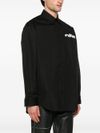 off-white - Black cotton shirt with pocket and front logo - 2