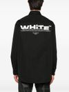 off-white - Black cotton shirt with pocket and front logo - 3