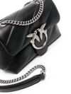 pinko - Quilted Love Puff Mini Black Bag with Silver Buckle - 1