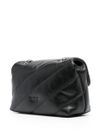 pinko - Quilted Love Puff Mini Black Bag with Silver Buckle - 2