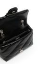 pinko - Quilted Love Puff Mini Black Bag with Silver Buckle - 3