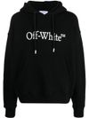 off-white - Felpa in cotone nero con cappuccio