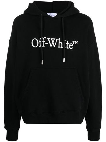 OFF-WHITE - Felpa in cotone nero con cappuccio