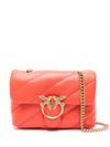 pinko - 'Love Puff Mini' Coral red Bag with gold buckle