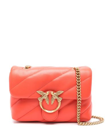 PINKO - 'Love Puff Mini' Coral red Bag with gold buckle