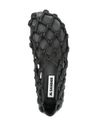 jil sander - Black leather ballet flats with a woven design - 1