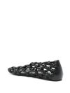 jil sander - Black leather ballet flats with a woven design - 2