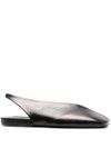 jil sander - Black leather slingback ballet flats