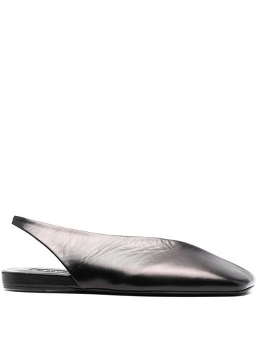 JIL SANDER - Black leather slingback ballet flats