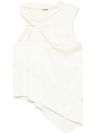 jil sander - Light beige asymmetric top with a knot