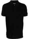 tom ford - Classic black cotton polo