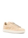 tom ford - Suede sneakers in beige with perforated logo - 2