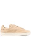 tom ford - Suede sneakers in beige with perforated logo