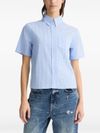 liu jo - Blue short-sleeve shirt with glitter - 4