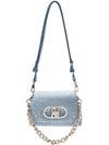 liu jo - Blue denim bag with glitter and silver chain