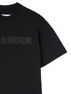 jil sander - T-shirt a maniche corte nera con logo - 3