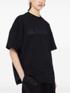 jil sander - T-shirt a maniche corte nera con logo - 4