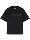 jil sander - T-shirt a maniche corte nera con logo