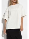 jil sander - T-shirt a maniche corte bianca con logo - 4