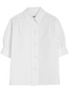 jil sander - White blouse with puff and 3/4 length sleeves