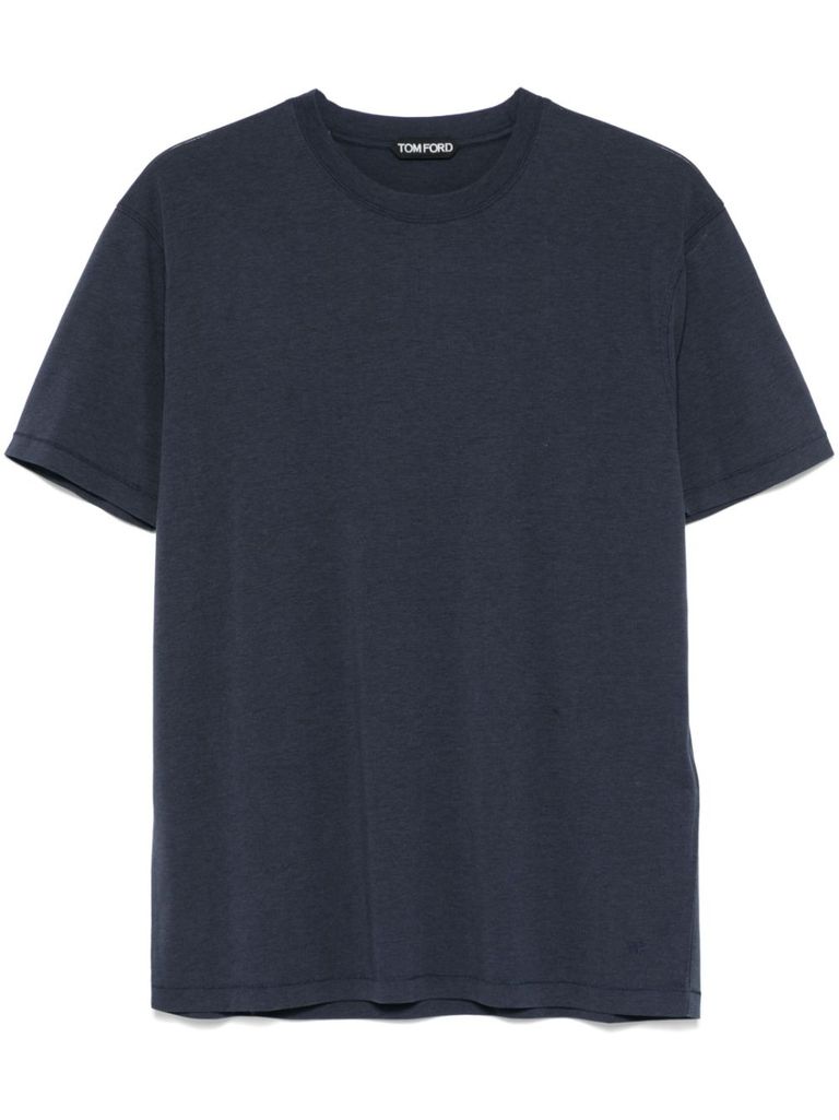 Tom Ford Short-sleeved Solid T-shirt In Blue