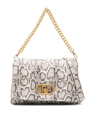 LIU JO - Grey python-effect bag with chain strap