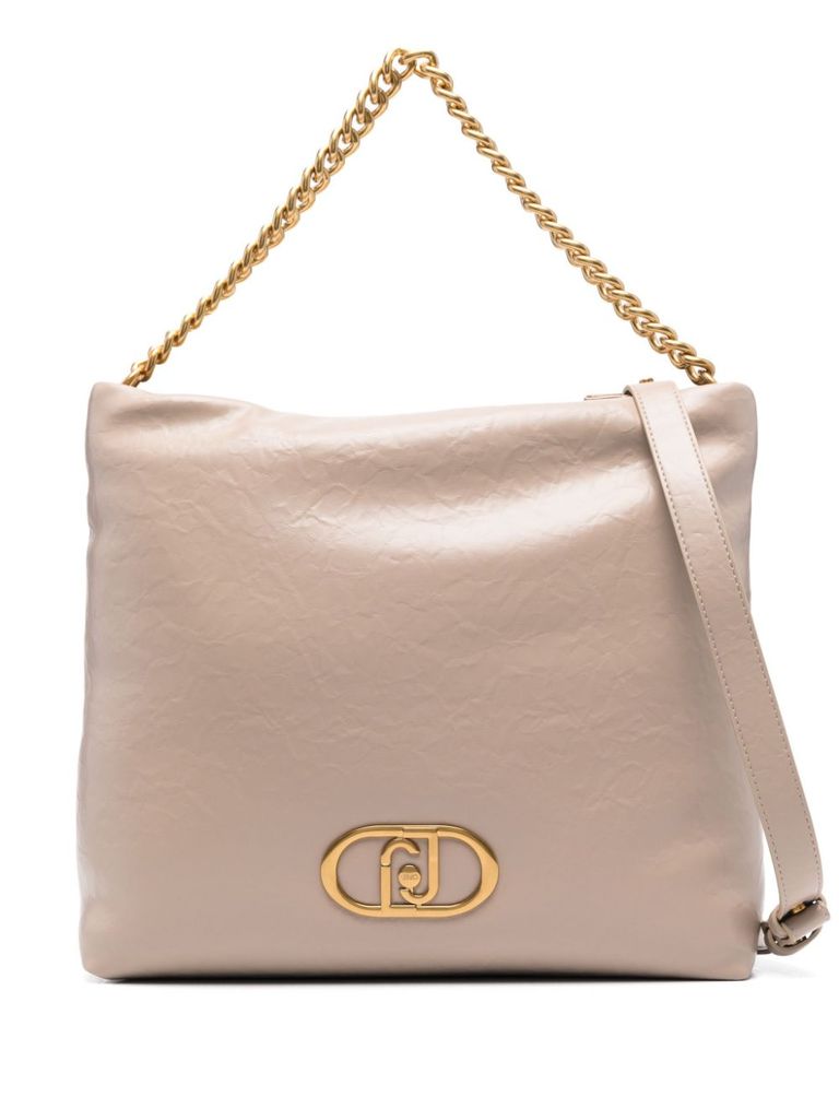 Liu •jo Beige Shoulder Bag With Chain Strap In Beige