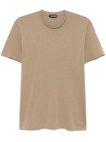 TOM FORD - T-shirt classica verde girocollo