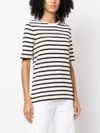 jil sander - White striped t-shirt with blue stripes - 1