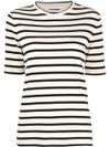 jil sander - White striped t-shirt with blue stripes