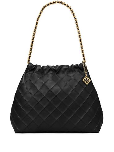 TORY BURCH - Black bucket bag with quilted design