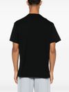 versace jeans couture - T-shirt in cotone nero con logo frontale - 3