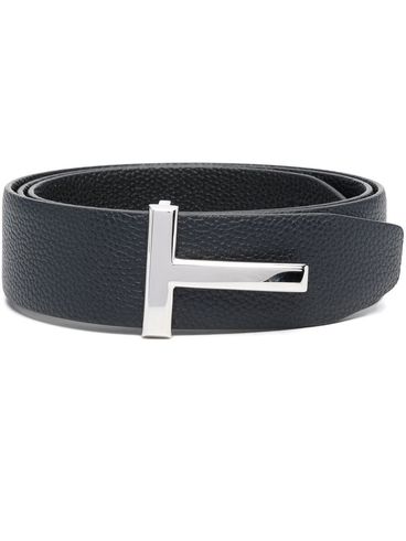 TOM FORD - Blue calfskin leather belt