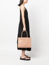 tory burch - Light brown tote bag with embossed logo - 1